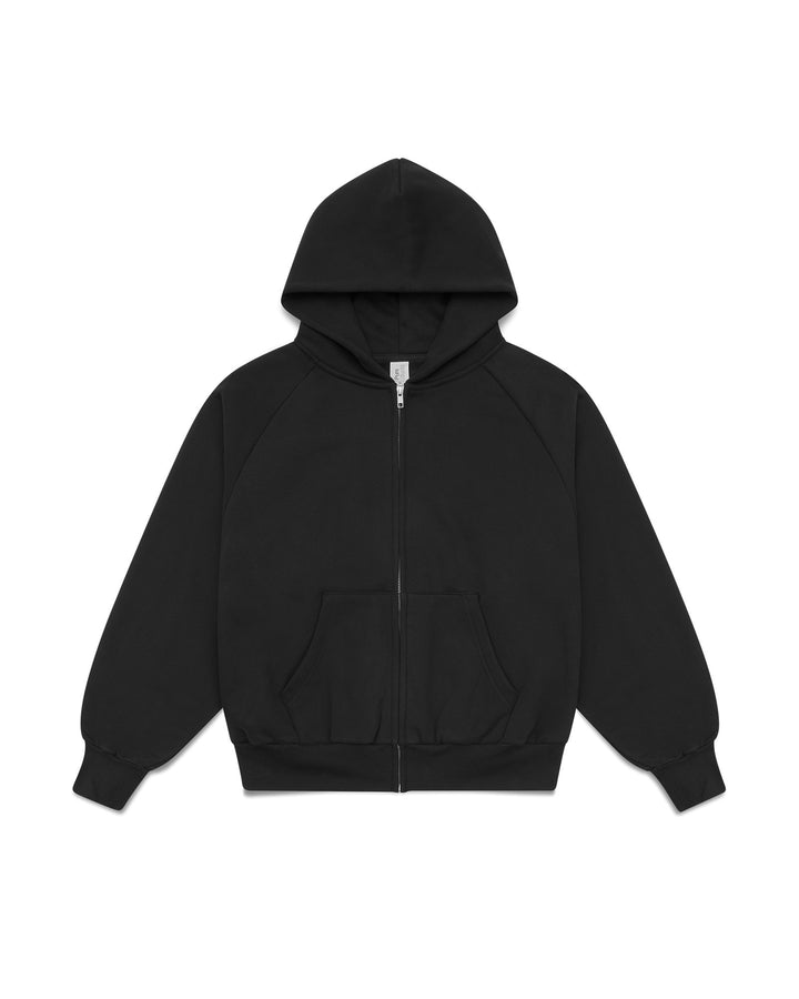 BLACK ZIP HOOD FRONT