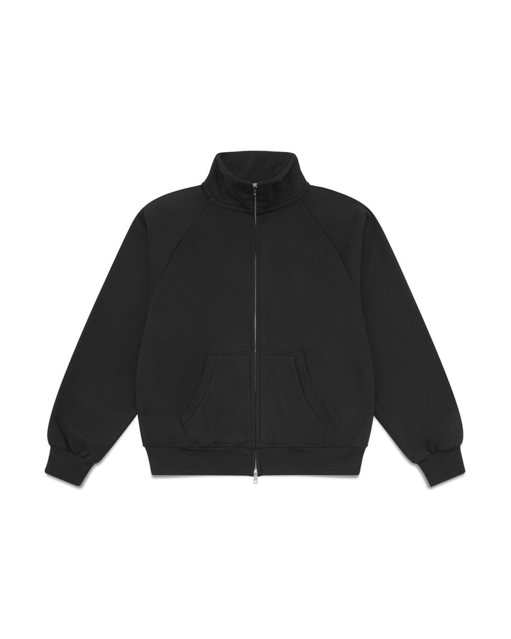 BLACK ZIP UP FRONT
